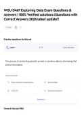 WGU D467 Exploring Data Exam Questions & Answers &vert; 100&percnt; Verified solutions &vert;Questions with Correct Answers 2026 latest update&excl;&excl; 