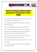 Doula Vocabulary Words Exam Questions and Answers 100&percnt; PASS