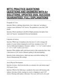 MTTC PRACTICE QUESTIONS QUESTIONS AND ANSWERS WITH A&plus; SOLUTIONS&comma; UPDATED 2026&comma; SUCCESS GUARANTEED&comma; FULL EXPLANATIONS