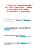 CALIFORNIA ARF ADMINISTRATOR EXAM 2026 &vert; ADULT RESIDENTIAL FACILITY EXAM QUESTIONS AND CORRECT ANSWERS &vert; ALREADY GRADED A&plus; &vert; LATEST EXAM