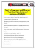 Week 1&colon; Pregnancy and Maternal Care Exam Questions and Answers 100&percnt; PASS