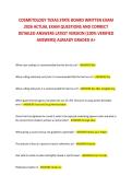 COSMETOLOGY TEXAS STATE BOARD WRITTEN EXAM  2026 ACTUAL EXAM QUESTIONS AND CORRECT  DETAILED ANSWERS LATEST VERSION &lpar;100&percnt; VERIFIED  ANSWERS&rpar; ALREADY GRADED A&plus; 