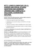 MTTC LOWER ELEMENTARY &lpar;PK-3&rpar;&colon; SCIENCE AND SOCIAL STUDIES QUESTIONS AND ANSWERS&comma; UPDATED 2026&comma; COMPLETE A&plus; SOLUTIONS&comma; GUARANTEED SUCCESS