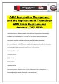C468 Information Management and the Application of Technology WGU Exam Questions and Answers 100&percnt; PASS