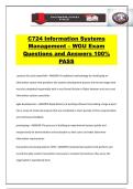 C724 Information Systems Management &ndash; WGU Exam Questions and Answers 100&percnt; PASS