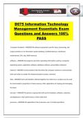 D075 Information Technology Management Essentials Exam Questions and Answers 100&percnt; PASS