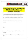 Information Systems Management WGU Exam Questions and Answers 100&percnt; PASS