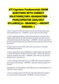 ATI Capstone Fundamentals EXAM QUESTIONS WITH CORRECT SOLUTIONS&vert;&vert;100&percnt; GUARANTEED PASS&vert;&vert;UPDATED 2026&sol;2027 SYLLABUS&vert;&vert;A&plus; GRADED&vert;&vert;<<RECENT VERSION>