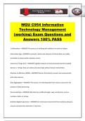 WGU C954 Information Technology Management &lpar;working&rpar; Exam Questions and Answers 100&percnt; PASS