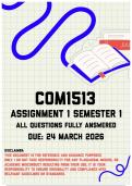 COM1513 Assignment 1 Semester 1 Memo &vert; Due 24 March 2026