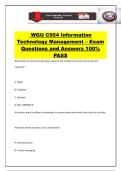 WGU C954 Information Technology Management &ndash; Exam Questions and Answers 100&percnt; PASS