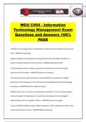 WGU C954 - Information Technology Management Exam Questions and Answers 100&percnt; PASS