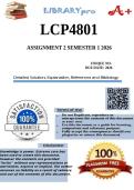 LCP4801 Assignment 2 &lpar;COMPLETE ANSWERS&rpar; Semester 1 2026