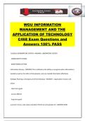 WGU INFORMATION MANAGEMENT AND THE APPLICATION OF TECHNOLOGY C468 Exam Questions and Answers 100&percnt; PASS