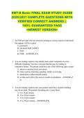 EMT-B Basic FINAL EXAM STUDY GUIDE  2026&sol;2027 COMPLETE QUESTIONS WITH  VERIFIED CORRECT ANSWERS &vert;&vert;  100&percnt; GUARANTEED PASS  <NEWEST VERSION> 