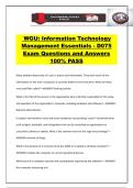 WGU&colon; Information Technology Management Essentials - D075 Exam Questions and Answers 100&percnt; PASS