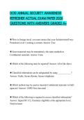 DOD ANNUAL SECURITY AWARENESS REFRESHER ACTUAL EXAM PAPER 2026 QUESTIONS WITH ANSWERS GRADED A&plus;