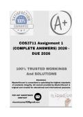 COS3711 Assignment 1 &lpar;COMPLETE ANSWERS&rpar; 2026 - DUE 2026&semi; 100&percnt; Correct solutions and explanations&period; 