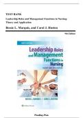 TEST BANK Leadership Roles and Management Functions in Nursing&colon; Theory and Application Bessie L&period; Marquis&comma; and Carol J&period; Huston 9th Edition