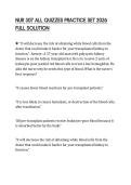 NUR 307 ALL QUIZZES PRACTICE SET 2026 FULL SOLUTION