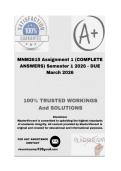 MNM2615 Assignment 1 &lpar;COMPLETE ANSWERS&rpar; Semester 1 2026 - DUE March 2026&semi; 100&percnt; Correct solutions and explanations&period; 