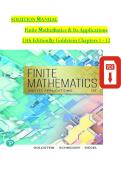 Complete and Comprehensive Solution Manual for Finite Mathematics and Its Applications 13th Edition by Goldstein Covering All Chapters 1 Through 12