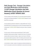Safe Dosage Test - Dosage Calculation  and Safe Medication Administration  3&period;0&vert;&vert;ATI Dosage Calculation And Safe  Medication Exam&vert; Question & Correct  Answer&vert;&vert; LATEST UPDATE 2026 