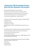 Headmaster CNA Knowledge Practice Exam Set One Questions and Answers&period;