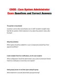 CSOD - Core System Administrator Exam Questions and Correct Answers
