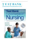 Fundamentals of Nursing 10th Edition by Taylor &ndash; Test Bank
