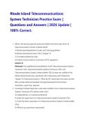 Rhode Island Telecommunications System Technician Practice Exam &vert; Questions and Answers &vert; 2026 Update &vert; 100&percnt; Correct&period;