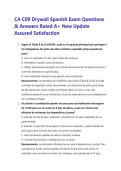 CA C09 Drywall Spanish Exam Questions & Answers Rated A&plus; New Update Assured Satisfaction
