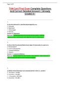 TAM Card Final Exam Complete Questions And Correct Detailed Answers &vert;Already Graded A&plus;