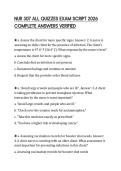 NUR 307 ALL QUIZZES EXAM SCRIPT 2026 COMPLETE ANSWERS VERIFIED