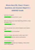 Illinois Non-CDL Class C Exam &vert; Questions and Answers Rated A&plus; &vert; 2026&sol;2027 Guide