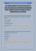 ANCC NURSING INFORMATICS CERTIFICATION REVIEW EXAM  LATEST 2025&sol;2026 ACTUAL EXAM COMPLETE QUESTIONS AND  CORRECT ANSWERS WITH DETAILED RATIONALES GRADED A&plus;  GUARANTEED PASS- ACE YOUR EXAM 