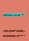Advanced Medical-Surgical Nursing Principles &ndash; Exam 1 Study Guide &lpar;Jersey College