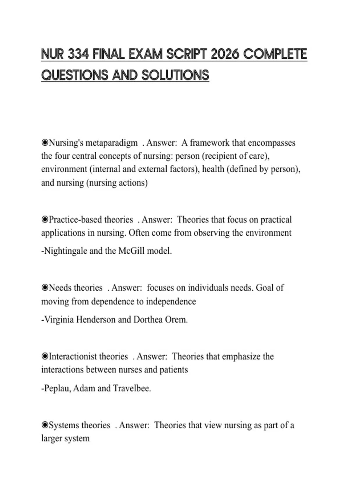 Script Sheet Exam NUR 334 FINAL EXAM SCRIPT 2026 COMPLETE QUESTIONS AND SOLUTIONS - NUR ...
