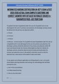 INFORMATICS NURSING CERTIFICATION &lpar;NI-BC&trade;&rpar; EXAM LATEST  2025&sol;2026 ACTUAL EXAM COMPLETE QUESTIONS AND  CORRECT ANSWERS WITH DETAILED RATIONALES GRADED A&plus;  GUARANTEED PASS- ACE YOUR EXAM