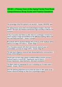 NR 601 &ndash; Primary Care of the Aging Family Final Exam Comprehensive Study Guide and Practice Questions