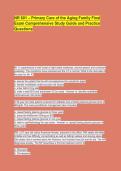 NR 601 &ndash; Primary Care of the Aging Family Final Exam Comprehensive Study Guide and Practice Questions