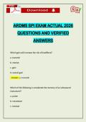 ARDMS SPI EXAM ACTUAL 2026 QUESTIONS AND VERIFIED ANSWERS