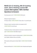 MASS 2A-1C Hoisting&comma; MA 2A hoisting  exam&comma; 2A&sol;1C Hoisting License MA  &lpar;Latest 2026 Update&rpar; 100&percnt; Verified  Questions & Answers 