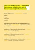 LMR Georgette&rsquo;s PMHNP Certification Exam Latest 2026 Questions And Correct Answers&lpar;Verified Answers&rpar;   