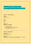 ASVAB Section 6 &colon; Mathematics  Knowledge UPDATED SOLUTION 2023