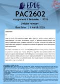 PAC2602 Assignment 1 &lpar;ANSWERS&rpar; Semester 1 2025 - DISTINCTION GUARANTEED