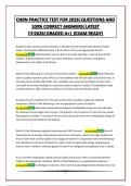 CNRN PRACTICE TEST FOR 2026&vert;QUESTIONS AND 100&percnt; CORRECT ANSWERS&vert;LATEST &excl;&excl;&excl;&excl;2026&vert;GRADED A&plus;&vert; &lpar;EXAM READY&rpar;