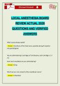 LOCAL ANESTHESIA BOARD REVIEW ACTUAL 2026 QUESTIONS AND VERIFIED ANSWERS