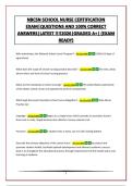 NBCSN SCHOOL NURSE CERTIFICATION EXAM&vert;QUESTIONS AND 100&percnt; CORRECT ANSWERS&vert;LATEST &excl;&excl;&excl;&excl;2026&vert;GRADED A&plus;&vert; &lpar;EXAM READY&rpar;