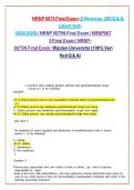 Exam Study Guide&colon; NRNP 6675 Final Exam &ndash; Psychiatric-Mental Health Nurse Practitioner &lpar;PMHNP&rpar;